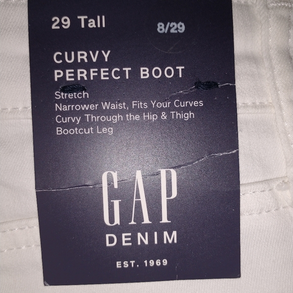 Gap Curvy Perfect Boot Cut 8/29 Tall White NWT - Picture 4 of 6